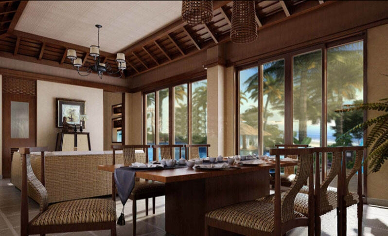 独栋别墅C户型 228.03㎡样板间：客厅