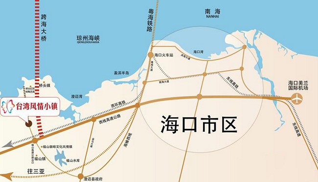 台湾风情小镇区位图