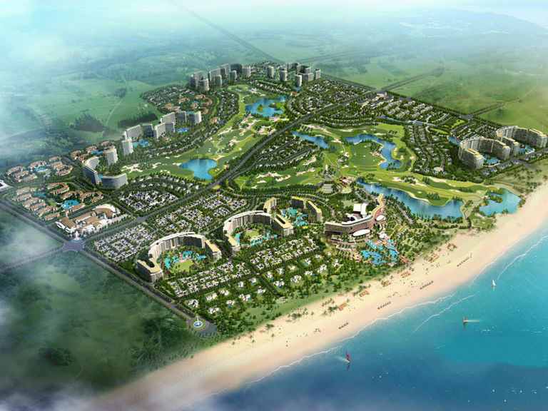 绿城蓝湾小镇椰林晓风鸟瞰图