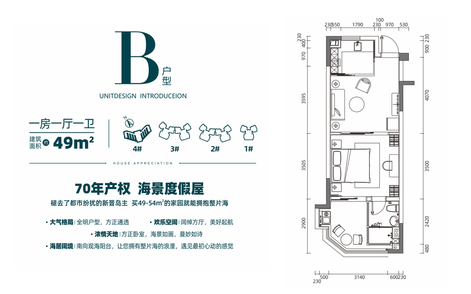 B户型 1房1厅