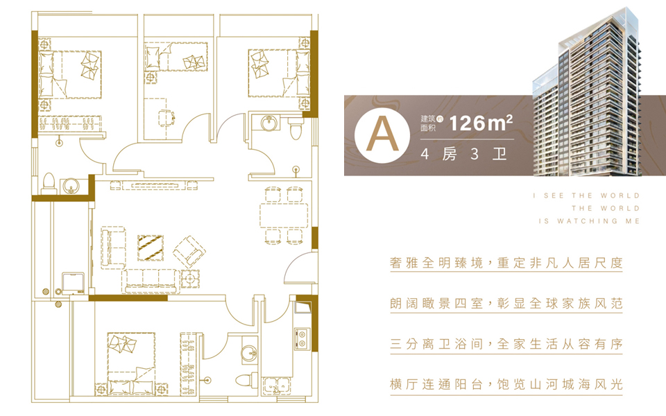 A户型 4房2厅3卫