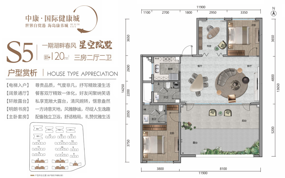 一期S5户型 3房2厅2卫