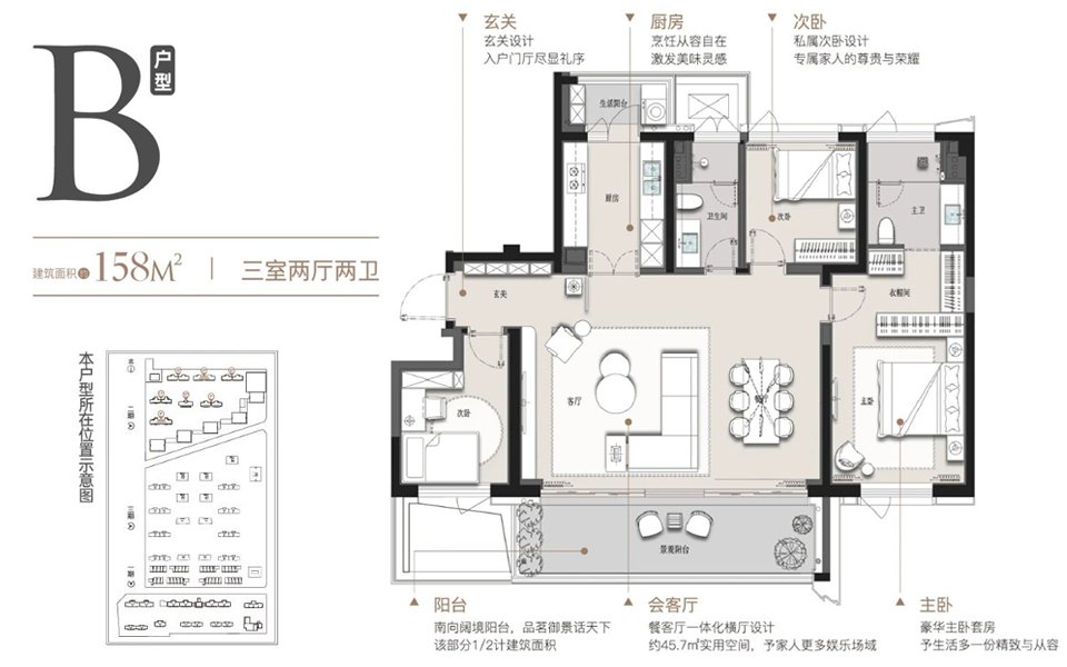 二期B户型 3房2厅2卫