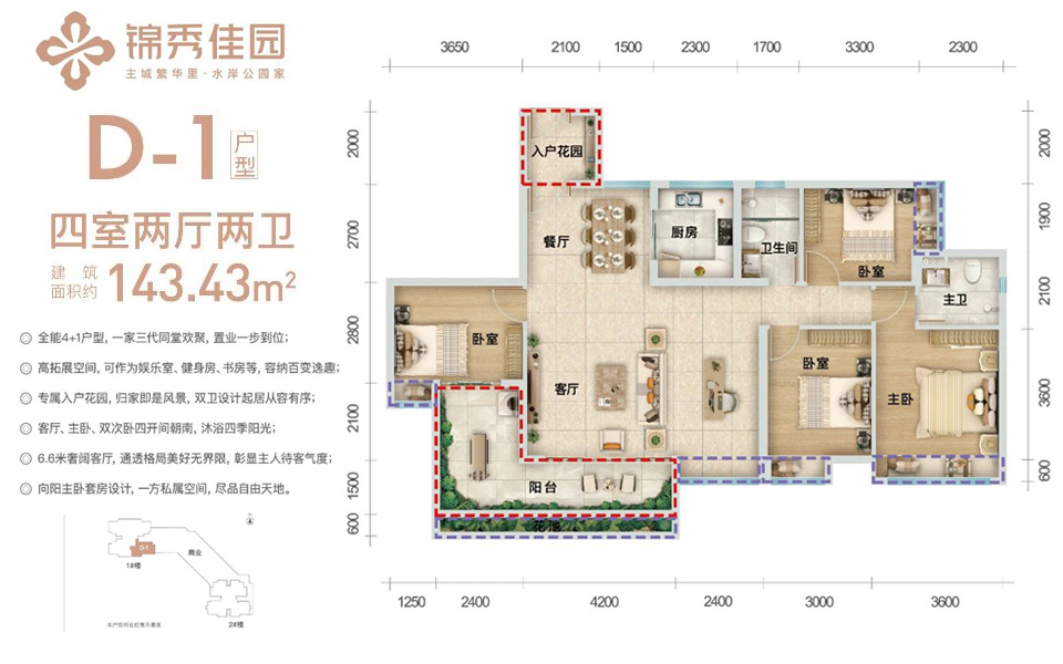 D-1户型 4房2厅2卫